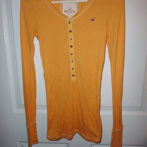 Woman's HOLLISTER Thin Ribbed Long Sleeved, Lightweight T Shirt Large - Picture 2 of 5